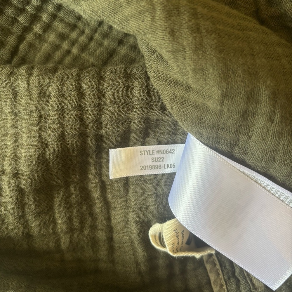 Madewell Gauze Crinkle Blazer Jacket Size XS Olive Green 100% Cotton - Picture 11 of 13